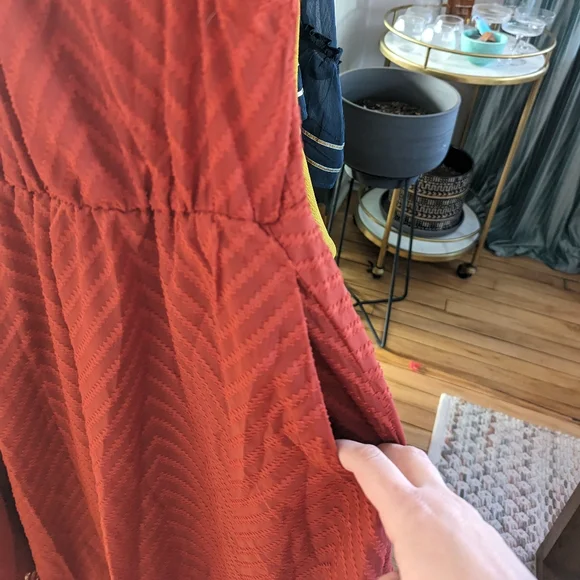 Elegant Rust Orange Midi Dress - Picture 8 of 13